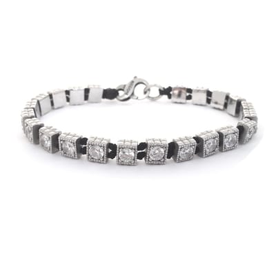 Spadarella Gioielli - SPBR523 - Armband - Tennisarmband - 925 Zilver - 6 mm - Zirkonia transparant - Black 4000 - 19 Cm
