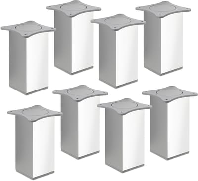 8 St. meubelpoot QUEBEC II 150 mm 65 x 65 mm gepolijst chroom meubelpoten van aluminium van Sotech