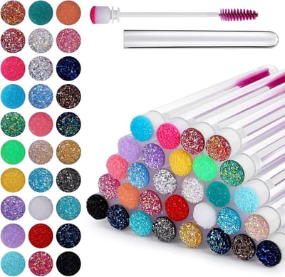 30 Stuks Eyelash Pins Crystal Mascara Applicators voor Wimperextensions - Diamanten Tubes en Wands voor Make-up Accessoires