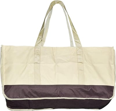 Brandhout Tas - Hout Drager - Open Haard - Sterke Oxford Stof - 64x30x33cm - Koffie