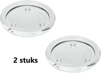 Kaarsplateau Glas - voor stompkaars - 10 cm per 2 stuks