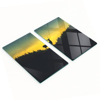 Decoratieve glazen snijplanken voor in de keuken met hertenafbeeldingen 2x30x52 cm