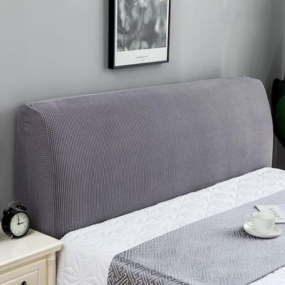 Verstelbare Hoofdbordhoes voor Bed, Stretch Hoofdbordbescherming, Geschikt voor Hoofdborden van 120-140cm, Donkergrijs, Ademend en Duurzaam