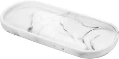 Elegante Ovale Opbergmand voor Badkamer en Keuken, Handgemaakt van Resin, Perfect voor Zeep, Shampoo, Kaarsen en Sieraden