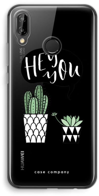 Case Company® - Hoesje geschikt voor Huawei P20 Lite hoesje - Hey you cactus - Soft Cover Telefoonhoesje - Bescherming aan alle Kanten en Schermrand