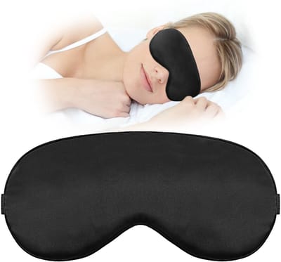 Premium Zijden Slaapmasker - 100% Verduisterend Oogmasker - Zwart