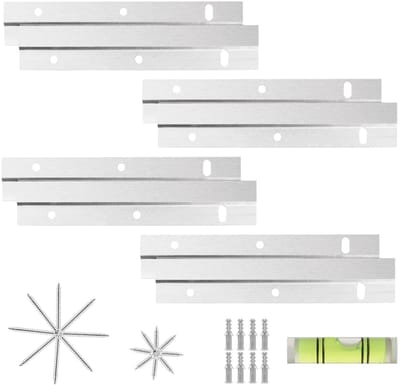 Dailygoods- Z-Clamps 15 cm - 8 Stuks - Aluminium Legering - Wandbeugel voor Foto's - Spiegel/Hangdecoratie - Inclusief Schroeven - Hangsystemen