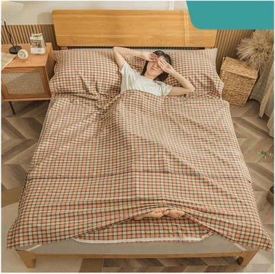 Plaid Slaapzak Voering - Reis Laken - Kamperen en Reizen - Lichtgewicht Compact - 80x210cm - Roze