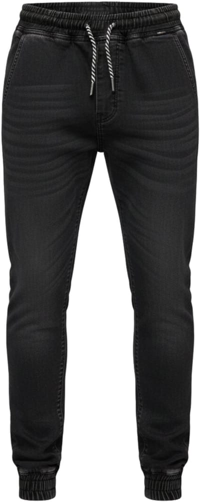 OMBRE Broek - Slim Fit - Katoen - Effen Zwart S