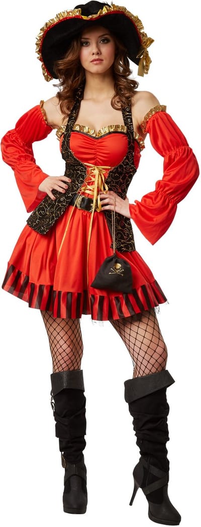 dressforfun - Vrouwenkostuum sexy zeeroversbruid M - verkleedkleding kostuum halloween verkleden feestkleding carnavalskleding carnaval feestkledij partykleding - 301780