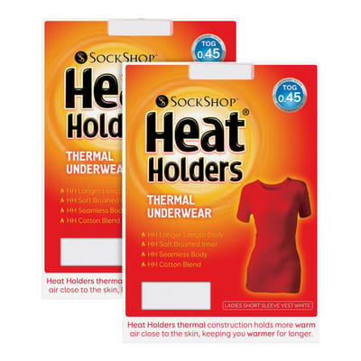 Heat Holders - 2-pack dames winter thermisch ondergoed met korte mouwen
