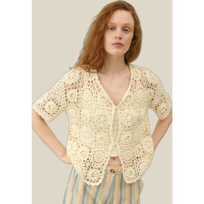 Louise Misha Cardigan Malloria Cream Größe: XL | Cropped-Jacken Outlet | Damen | Weiß
