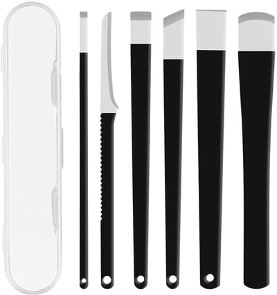 LISM-Set voor het verwijderen van ingegroeide teennagels, roestvrijstalen set voor het verwijderen van ingegroeide teennagels, roestvrijstalen nagelvijl, voetverzorgingsset (6 stuks).