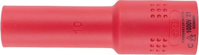 Wurth - VDE dopsleutel 1C-isolatie 1/2 inch zeskant lang - VDE-dopsleutel 1/2 inch Metrisch, zeskant, lang x 1 st Soort aandrijving Binnenvierkant Sleutelwijdte 10 mm