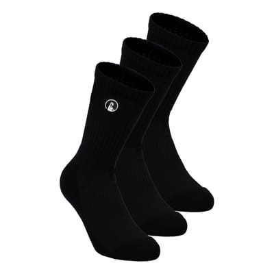 Quiet Please Performance Long Tennissokken Verpakking 3 Stuks-Zwart