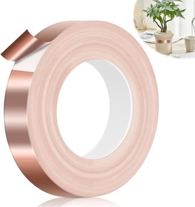 Koperband tegen slakken 50 mm x 30 m - Elektrische tape EMI-afscherming zelfklevend - Verhoogd bed kopertape voor tuin slakkenafweer