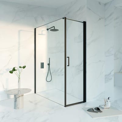 FugaFlow Eccelente Vetro Douchecabine - 60x160x200 - Profiel veiligheidsglas - anti kalk - mat zwart