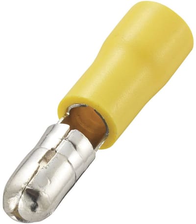 Ronde connector - Kabelschoen - Mannelijk - 4-6mm² - Geel - 25 stuks