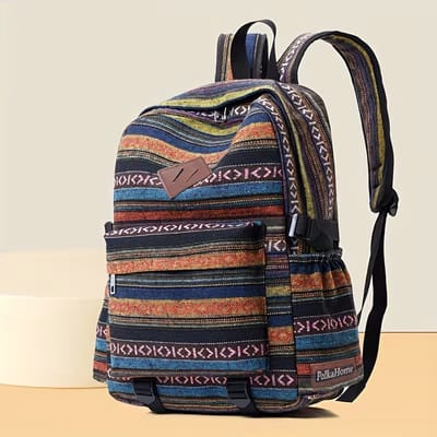 PolkaHome® Vintage Rugzak – Grote Capaciteit Reisrugzak – Meerdere Vakken Backpack – Verstelbare Schouderbanden – Casual & Travel Tas