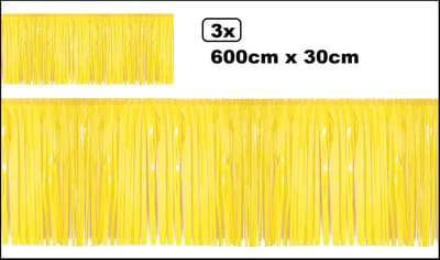 3x BRANDVEILIG Guirlande folie slierten geel pvc 30cm x 600cm - BRANDVEILIG