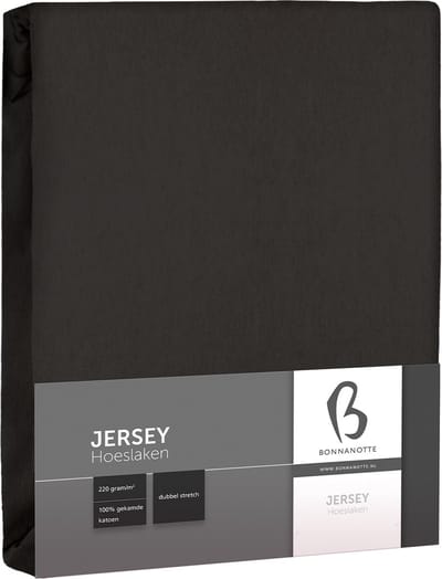 Bonnanotte Hoeslaken Jersey Dubbel Stretch Deep Grey 180x220 t/m 200x220