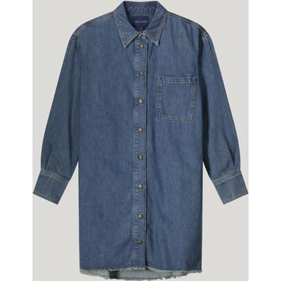 Summum Woman Denim Shirt Dress Light Cotton Twill Bleached Denim Size: 38 | Shirt Dresses Outlet | Dames | Blauw