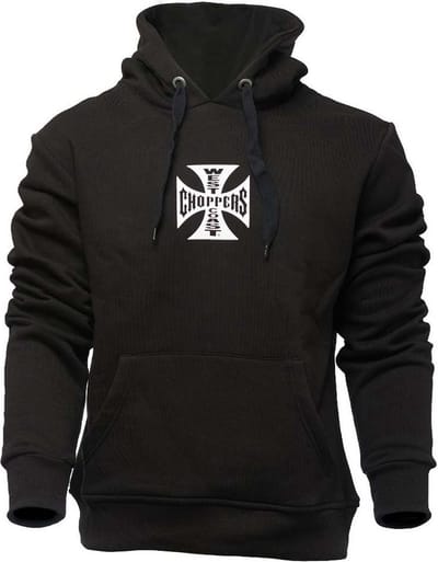 WCC West Coast Choppers Hoodie Iron Cross zwart