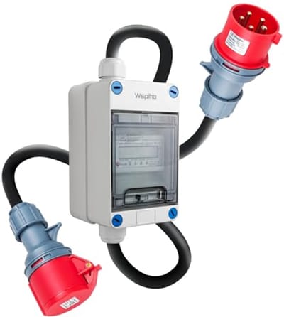 Mobiele digitale stroommeter 16 A met CEE-adapter en verlengkabel