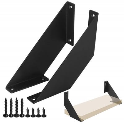 LIVIA HOME- Plankbeugel Stevige 3 mm Dikke Ijzeren Structuur - Planksteun - Planksteunpennen - Set van 2 - Laadvermogen 50 kg/paar - Flexibele Installatie