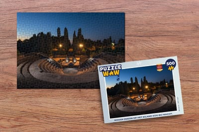 Puzzel Roman Odeon op het eiland Kos bij nacht. - Legpuzzel - Puzzel 500 stukjes