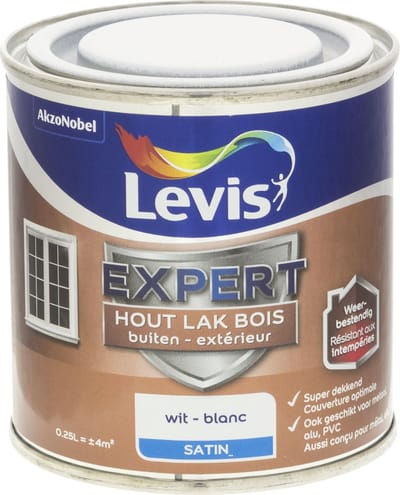 Levis - Expert Hout Lak Buiten Satin - Wit - 0,25 L