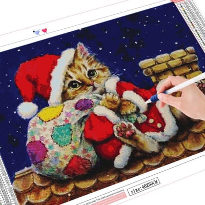 5D diamant schilderij kat volledige vierkante kunst strass verkoop diamant borduurwerk dier mozaïek winter kerstdecoratie Full Square 20X30CM