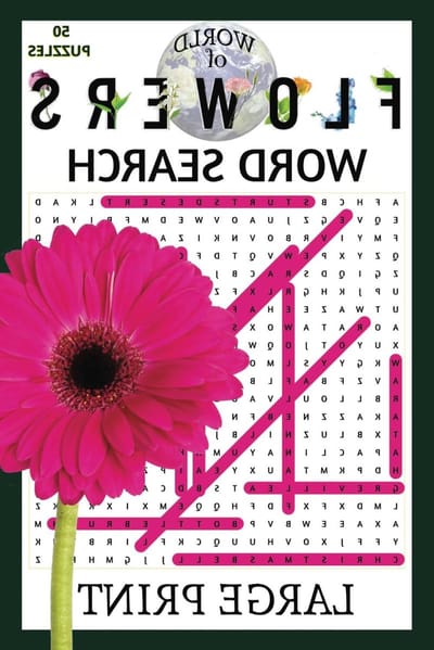 Bloemen Woordzoeker - Bloemenpuzzel - Ontspan en Leer - Grote Letters - 15.24 x 22.86 cm - Meerkleurig