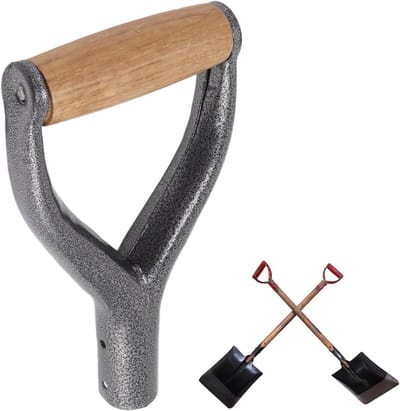 MTTproducts- Schop Handvat Y-vormig - Ijzeren Vervanging - Beuken Houten Handgreep - Tuingereedschap - 23 cm Lengte - 12 cm Breedte - Schep