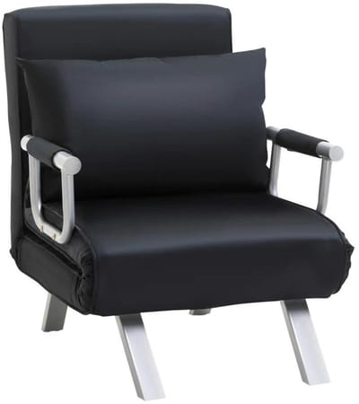 Slaapstoel - Uitklapbaar - Slaapbank - Logeerbed - Zetelbed - Slaapfauteuil - Vouwbed - 1 persoons - Zeer comfortabel - Zwart
