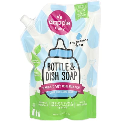 Dapple Baby, Recharge pour contenant et liquide vaisselle, sans parfum, 33,8 fl oz (1L) white