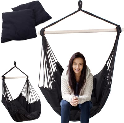 Braziliaanse hangstoel- Hangmat- Hangstoel - Buiten - Tuin - 2 kussens -