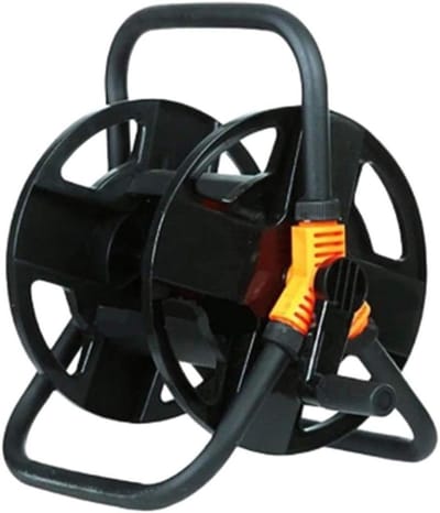 Tuinslanghouder Trolley - Slanghaspel Draagbaar - Tuin Bewateren - Geïntegreerde Slanggeleider - 23x26x34cm - Zwart
