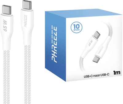 Voordeelpak usb C kabels - 65w - 1 meter - Ideaal voor bezorgers, kantoor & onderweg
