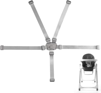 Hoge Stoelriem voor Graco, Polyester en Kunststof Verstelbare Babystoelaccessoires 5-Puntsgordel Vervangende Riem (Grijs)