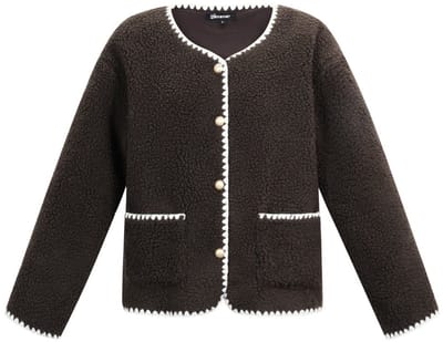 Comfortabele Geweven Polyester Damesjas met Contrastafwerking - Kaki - Maat L