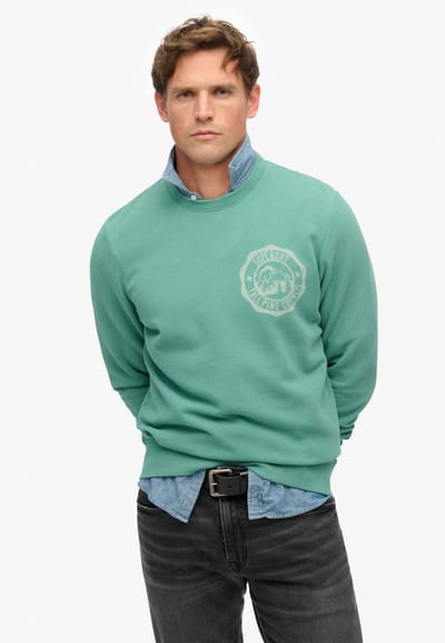 Superdry - Lo-Fi Outdoor Mono Relaxed sweatshirt met ronde hals - Heren - Truien