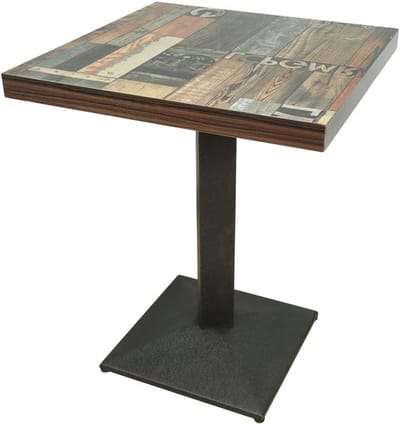 Ronde bartafel - Keukentafel bistro - Gezellig tafelen - Industriële look - 60x60x75 cm - Bruin zwart
