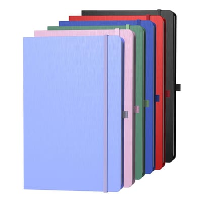 Unyqoos® Set van 6 elegante A4 notitieboeken met harde kaft en accessoires