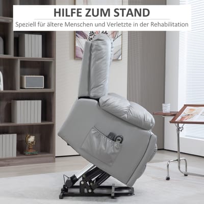 Elektrische Relaxfauteuil Met Opsta Functie En Massagefunctie Voor Woonkamer En Tv Kamer Van Donkergrijze Microvezel Met Metalen Frame