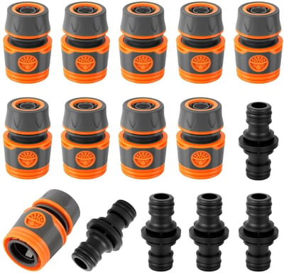 MTTProducts - Tuinslang Koppeling Set - 15 Stuks - Duurzaam en Robuust - 1/2 Inch - Tuinslang Connectoren - Geschikt voor Irrigatiesystemen - 13 mm