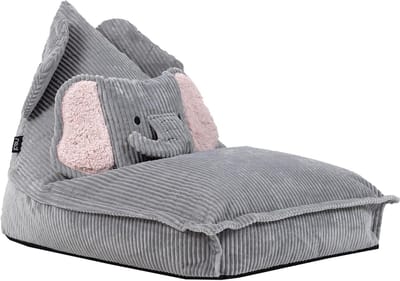 Zitzak Kind - Kinderstoel Poef - Ontspannen Spelen - Zachte Corduroy Stof - 102 cm Diep - Grijs