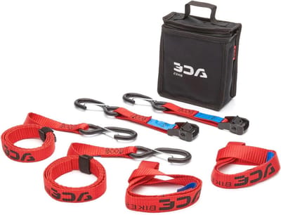 Spanband Set - Vastzetbanden Motor - Motor Vastzetten - Plastic Haken - 2x 140 cm - Rood