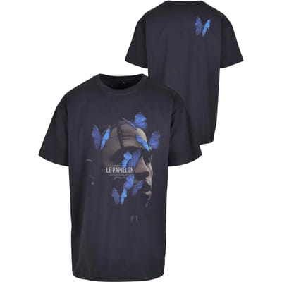 Mister Tee - Le Papillon Oversize Heren T-shirt - M - Paars