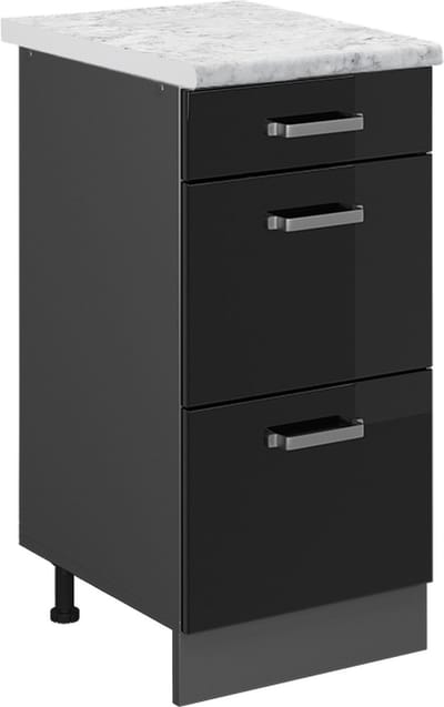 Vicco R-Line Keukenonderkast – 40 cm WB Marmer Zwart hoogglans